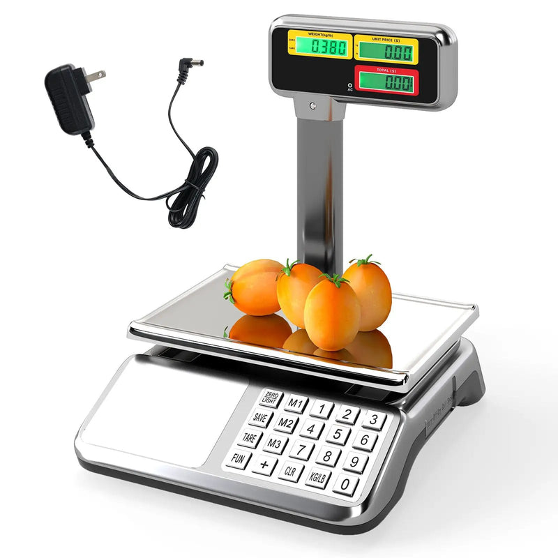 88lb Price Computing Scale with Pole Dual LCD Display Digital Commercial Food Scale by DirectDeals