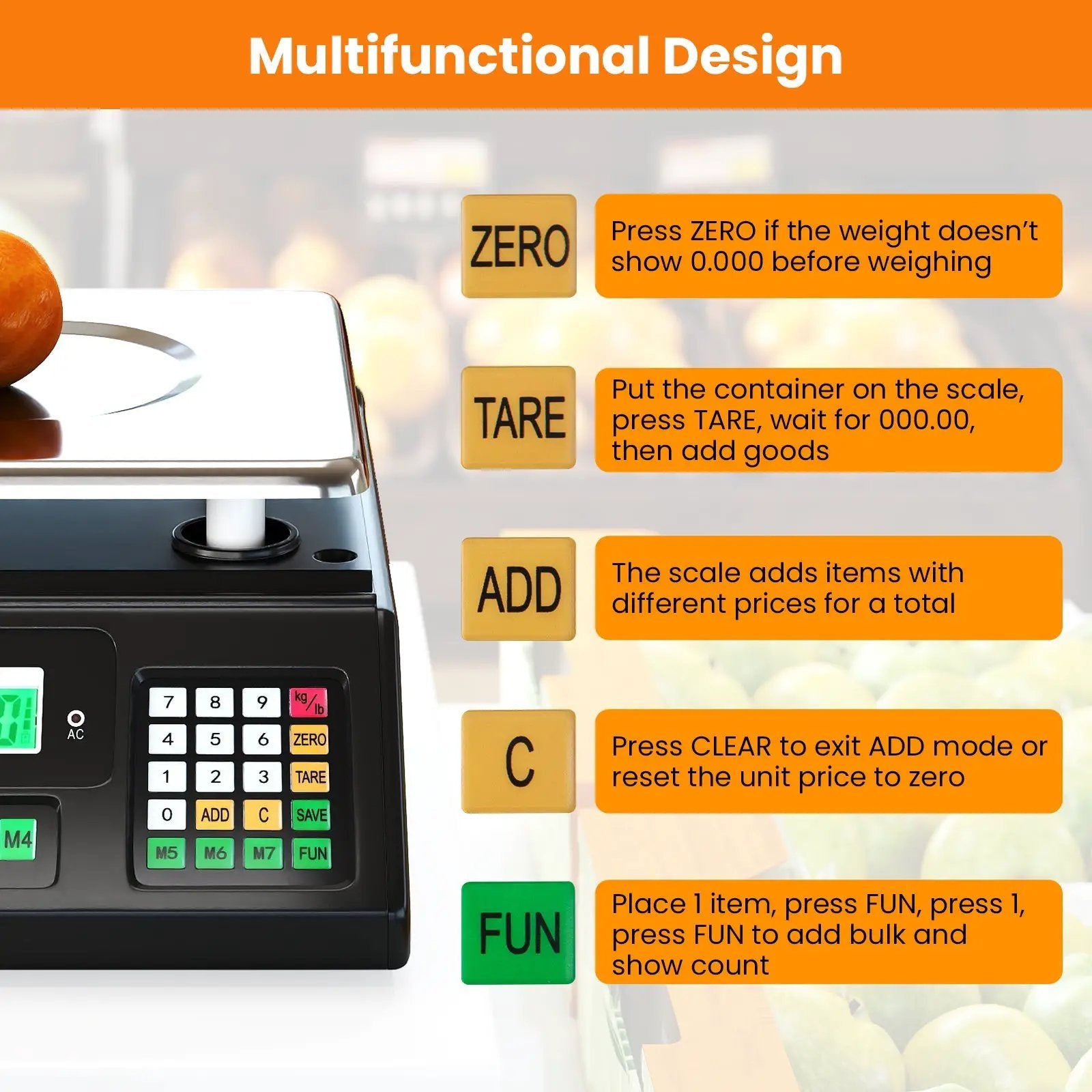 88lb Price Computing Scale Digital Commercial Food Scale with Counting Function by DirectDeals