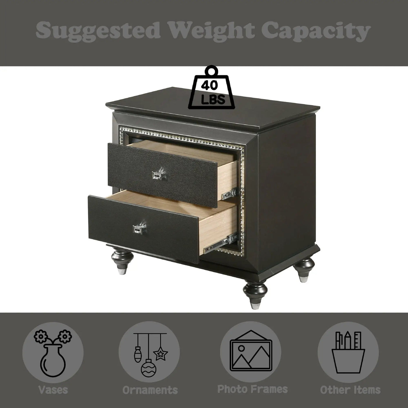 Kaitlyn - Nightstand, Elegant Design by Unique Piece Furniture