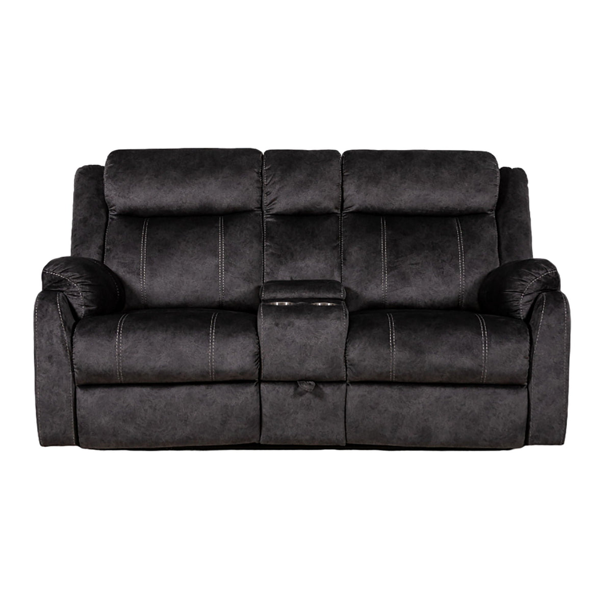 Reclining Loveseat with Manual Recline and Storage - Dark Brown or Dark Gray, photo 2 of 24
