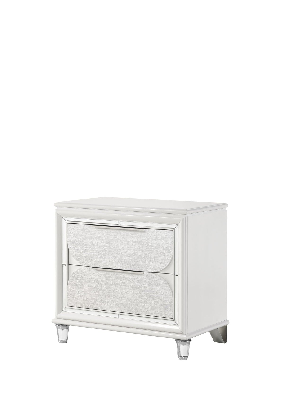 Tarian Nightstand with Acrylic Legs - White