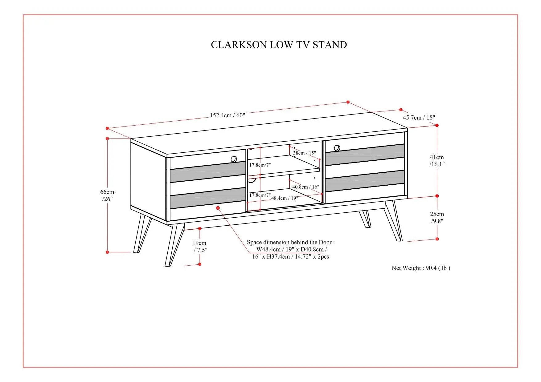 Clarkson - Low TV Stand - Rustic Natural Aged Brown by HouseOfZazla