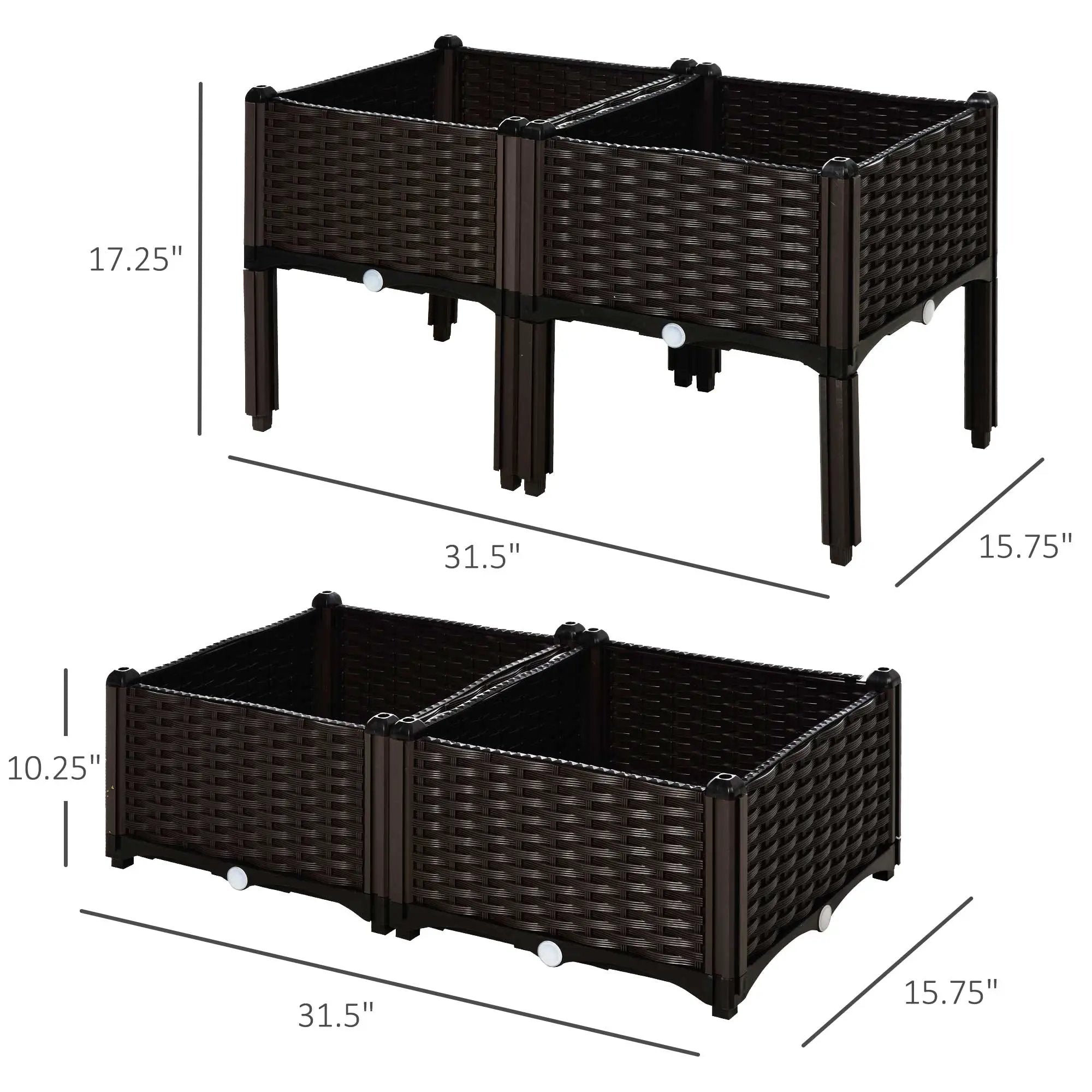 Outsunny 4 Piece Raised Garden Bed with Legs by HouseOfZazla