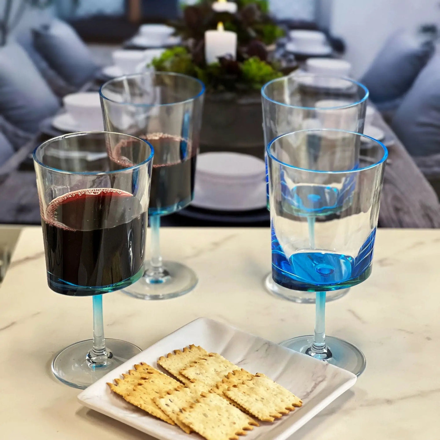 Leadingware Oval Halo Plastic Wine Glasses (Set of 4) by HouseOfZazla