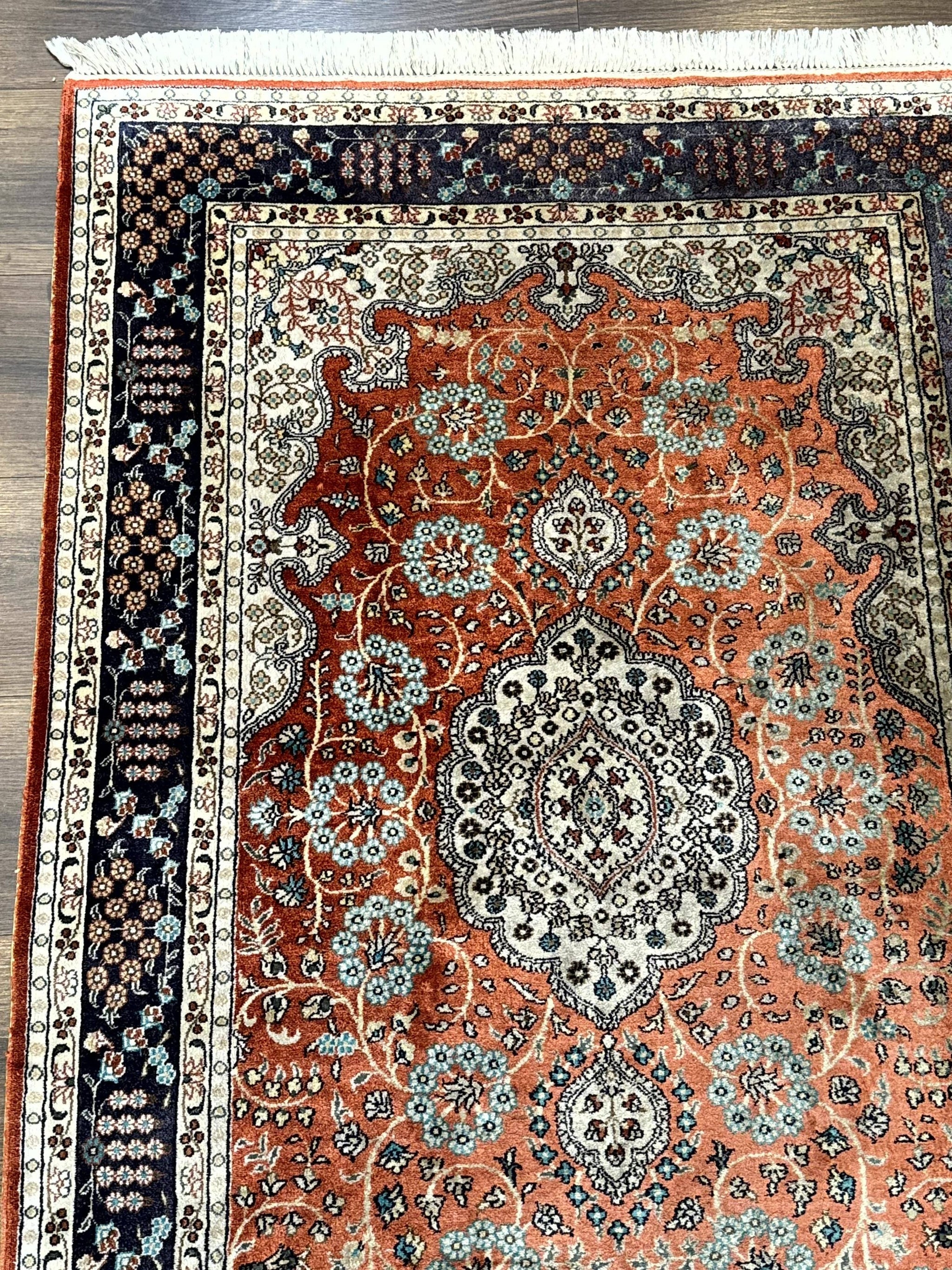 Turkish Silk Runner Rug 3x8, Short Runner Rug, Red, Floral Medallions, Very Fine 360 KPSI, 3 x 8 Runner by Jewel Rugs
