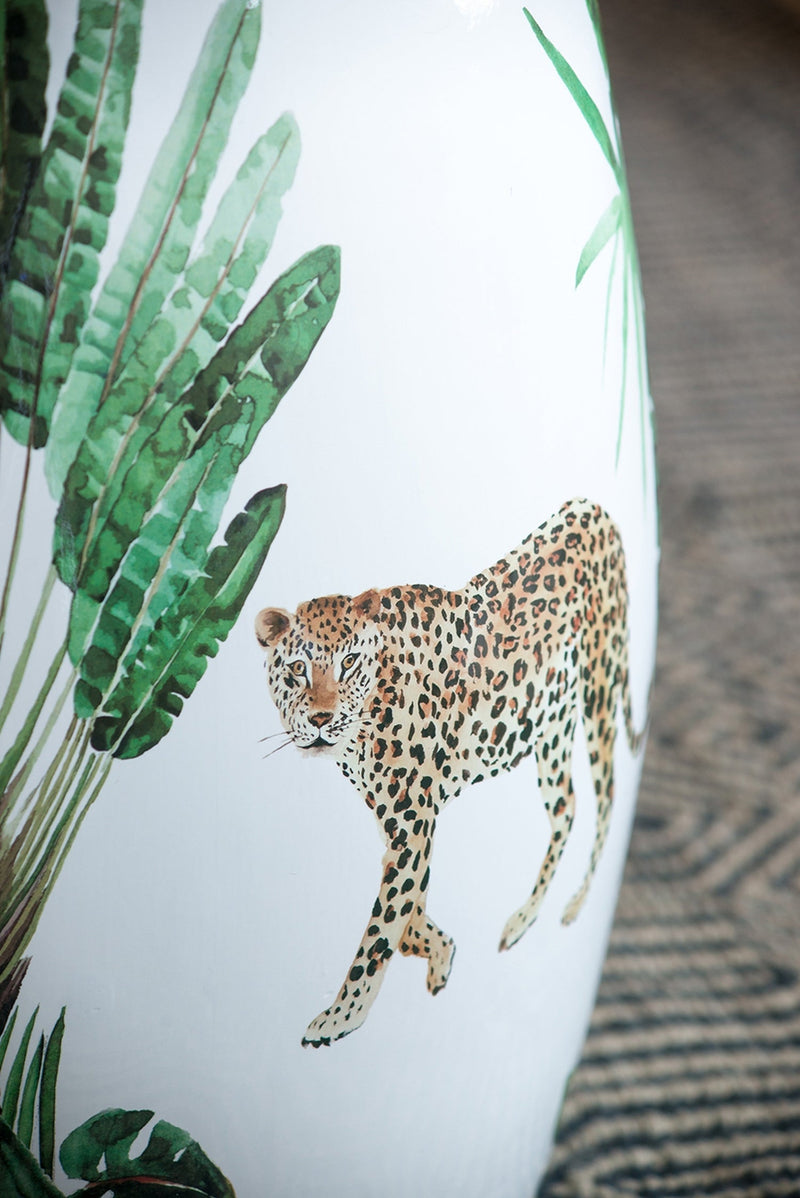 13x13x18 Ceramics Garden Stool Jungle-Themed Accent Side Table by HouseOfZazla