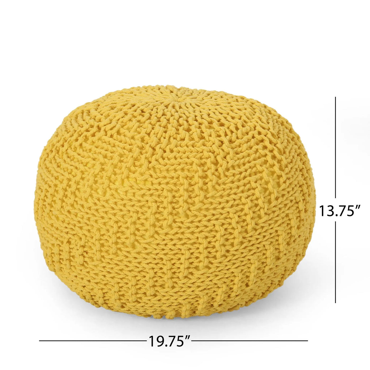 Bordeaux - Knitted Round Pouf Ottoman by HouseOfZazla