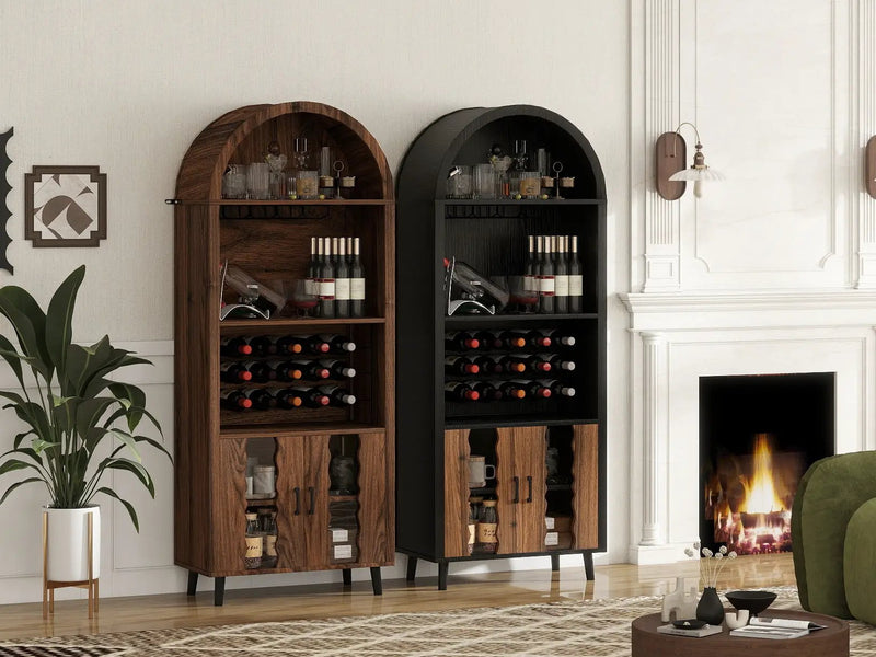 71' Farmhouse Arched Wine Bar Cabinet by HouseOfZazla
