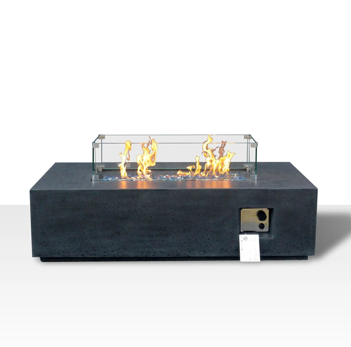 Outdoor Concrete Propane Gas Rectangle Fire Pit Table by HouseOfZazla