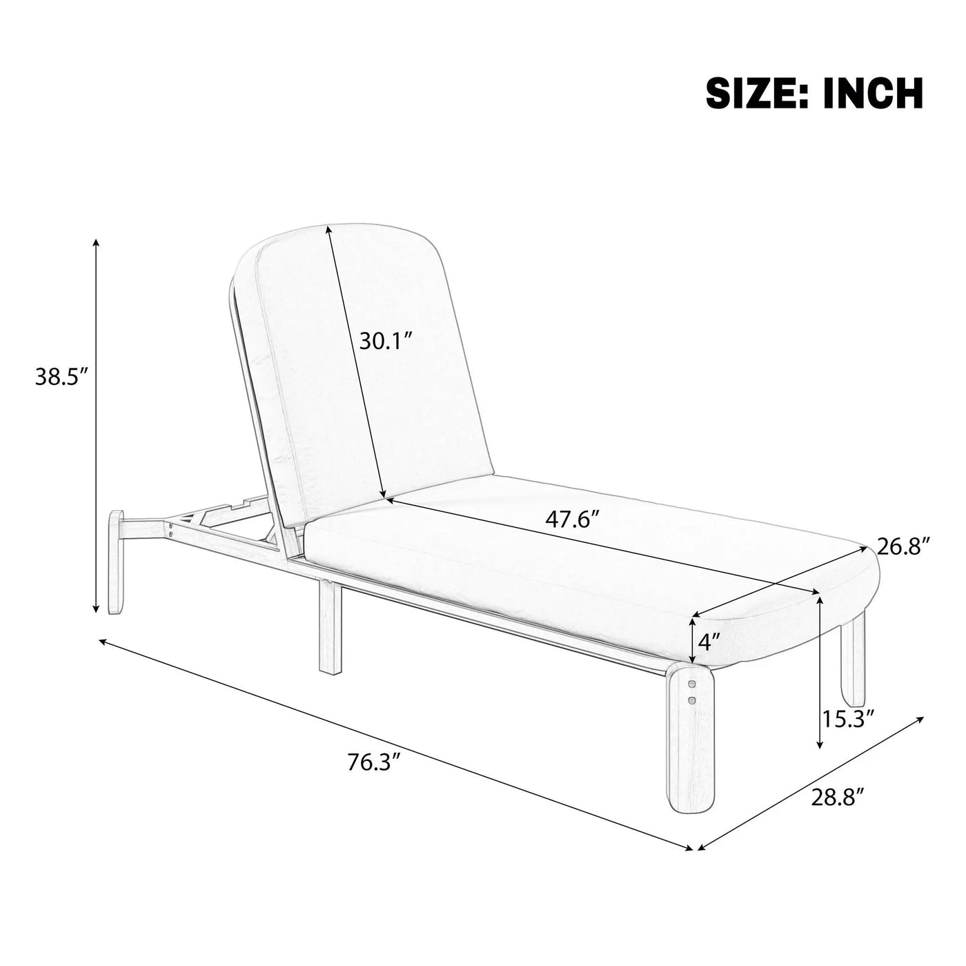Outdoor Chaise Lounge With Adjustable Backrest by HouseOfZazla