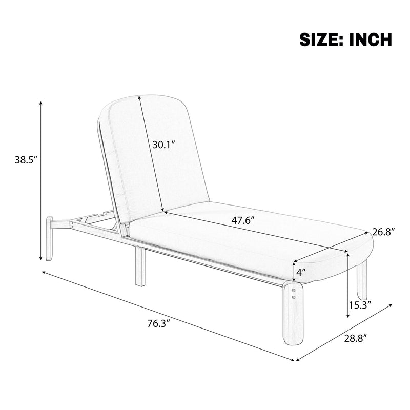 Outdoor Chaise Lounge With Adjustable Backrest by HouseOfZazla