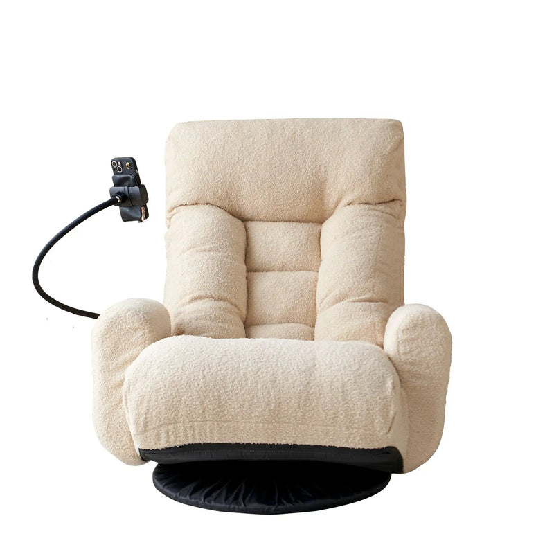 Adjustable Swivel Lounge Chair With 360 Degree Rotating Seat And Headrest Support by Unique Piece Furniture