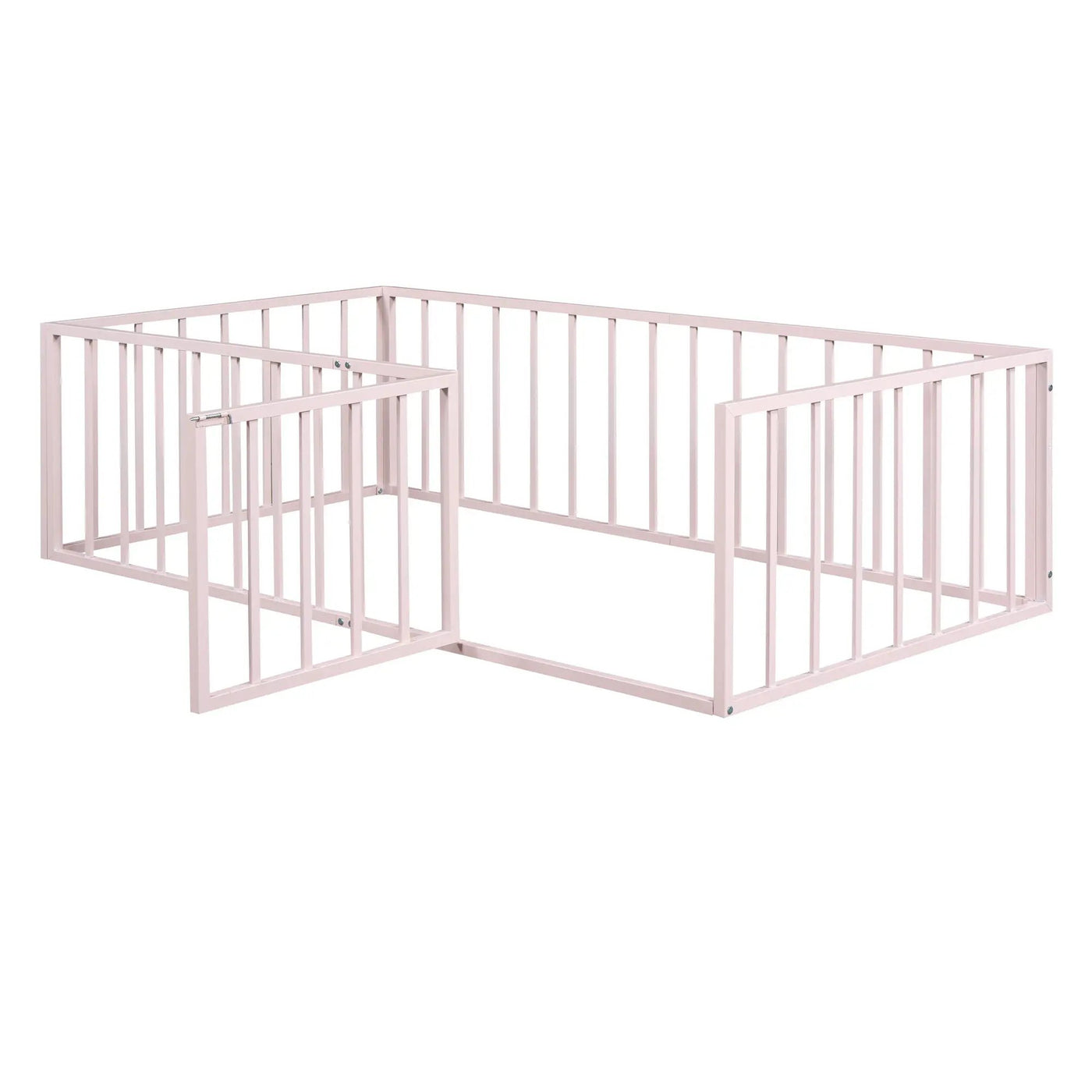 Metal Floor Bed Frame With Fence And Door by Unique Piece Furniture