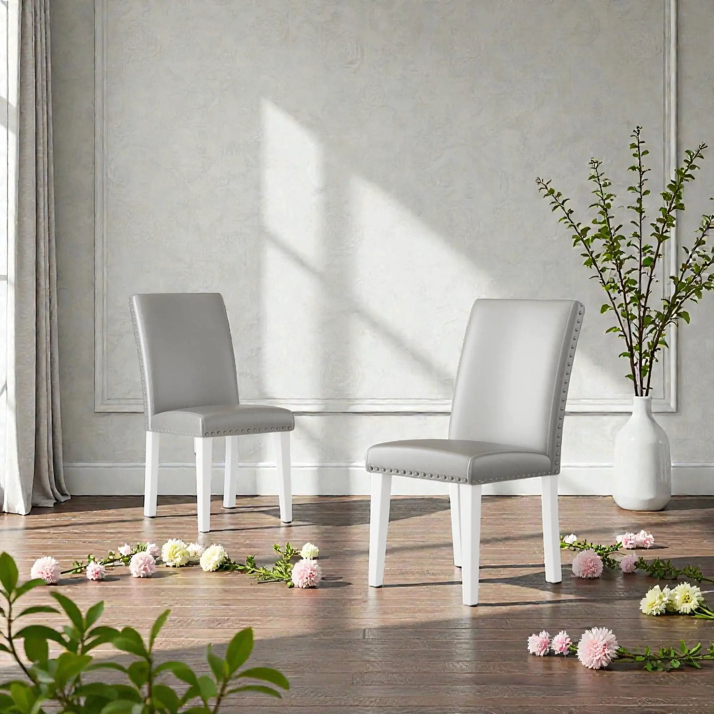 Upholstered Dining Chair With High Back Design (Set of 2) by HouseOfZazla