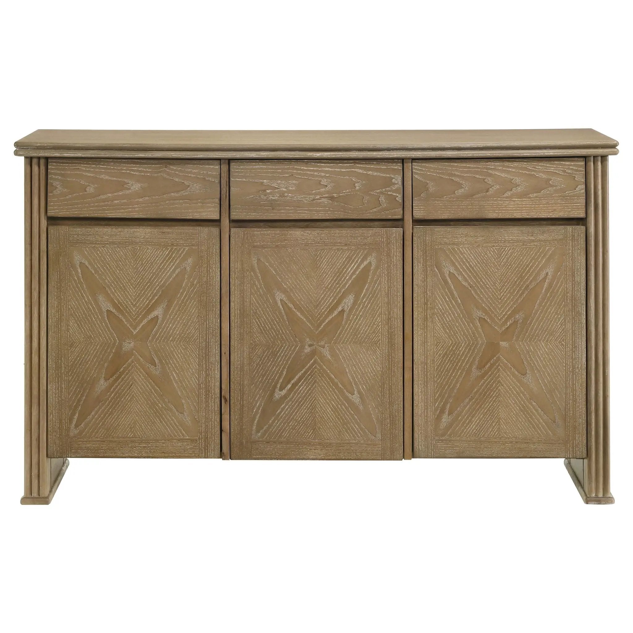 Adina 3-door 59-inch Sideboard Server Distressed Light Brown by Unique Piece Furniture