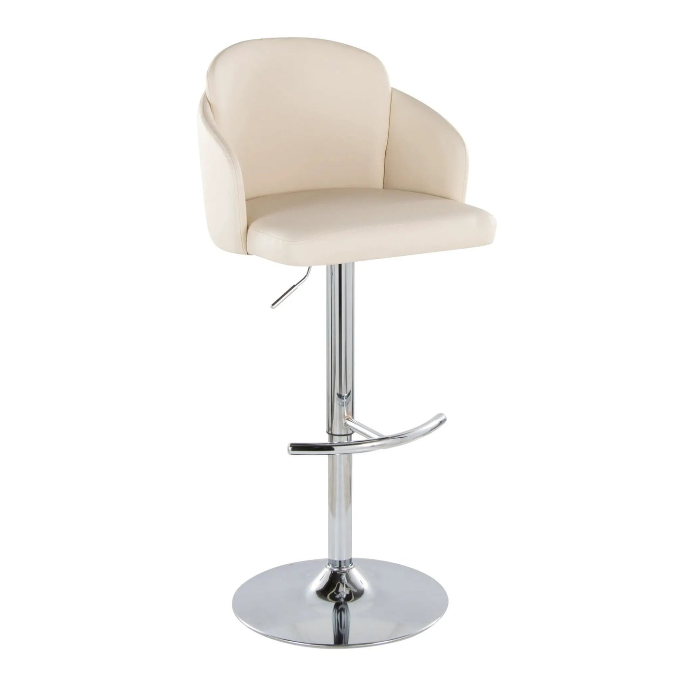 Dahlia - Contemporary Adjustable Barstool With Swivel With Rounded T Footrest (Set of 2) by HouseOfZazla