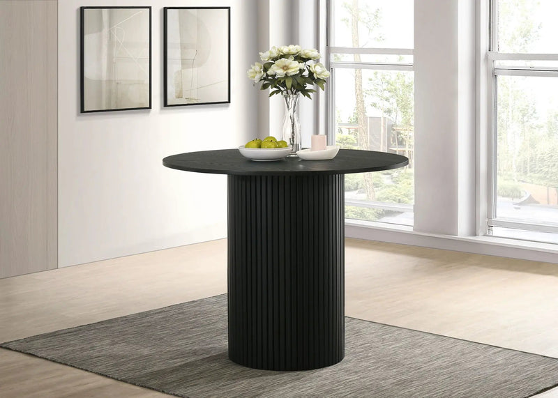 Hamlyn 43-inch Round Wood Counter Height Dining Table Black by Unique Piece Furniture