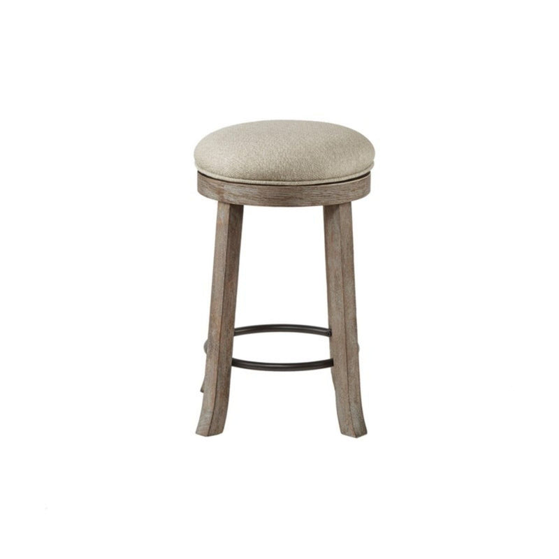 Swivel Counter Stool with 360-Degree Swivel Seat - Cream / Reclaimed Gray, photo 2 of 6