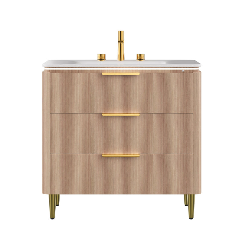 Amara 36'' Bathroom Vanity & Sink, Carrara by HouseOfZazla