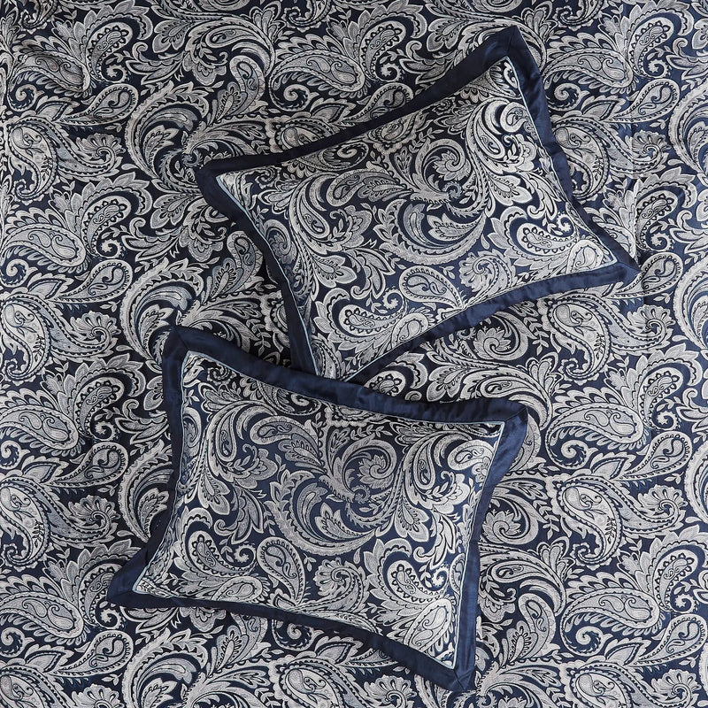 12 Piece Comforter Set with Cotton Bed Sheets Navy Queen by HouseOfZazla