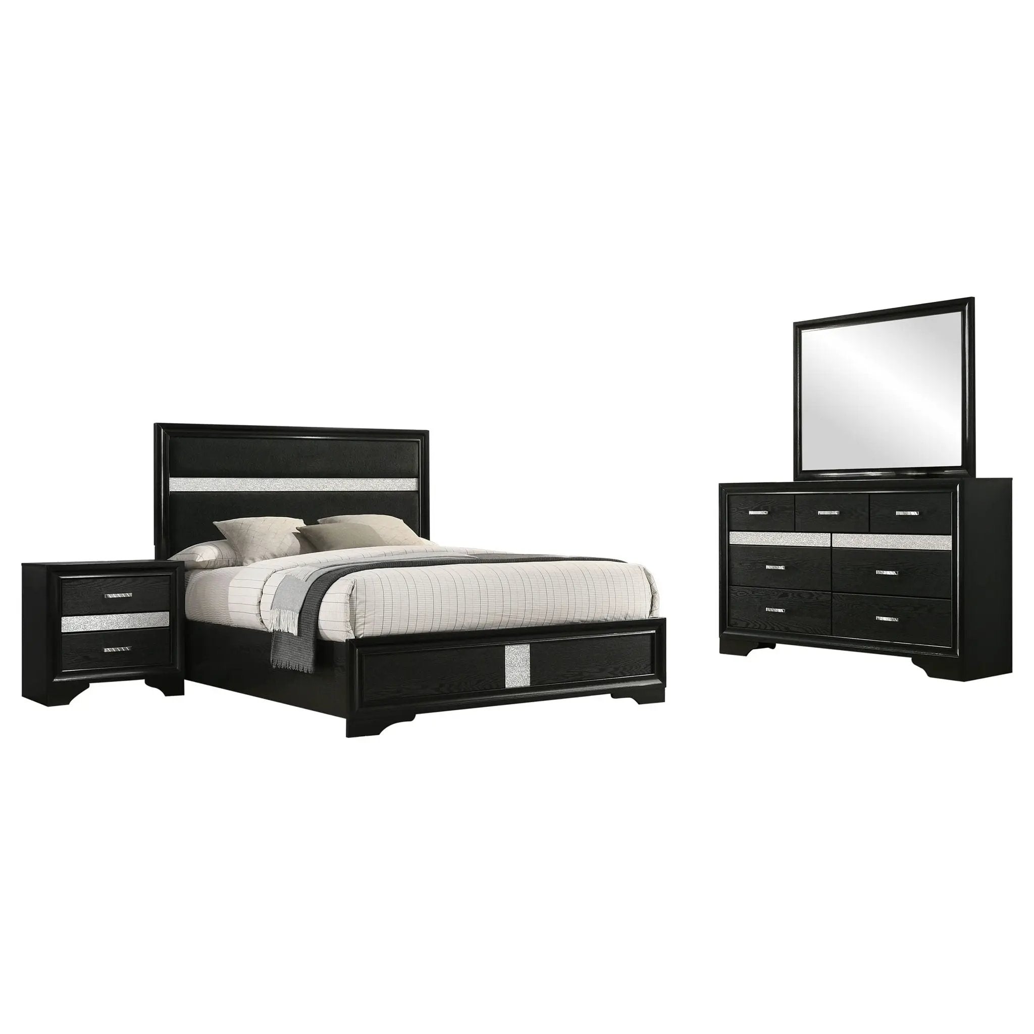 Miranda 4-piece Queen Bedroom Set Black by Unique Piece Furniture