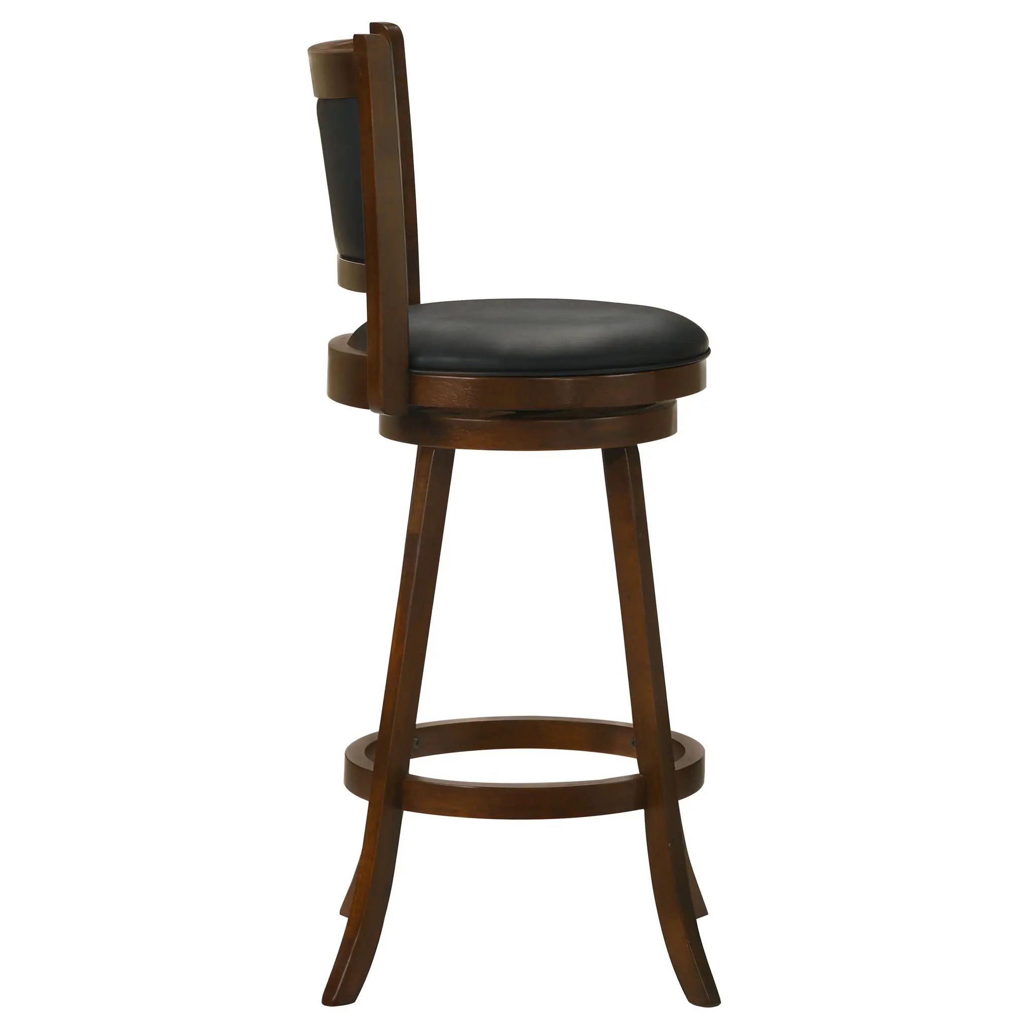 Swivel Stool With Upholstered Seat (Set of 2) - Black / Brown by HouseOfZazla