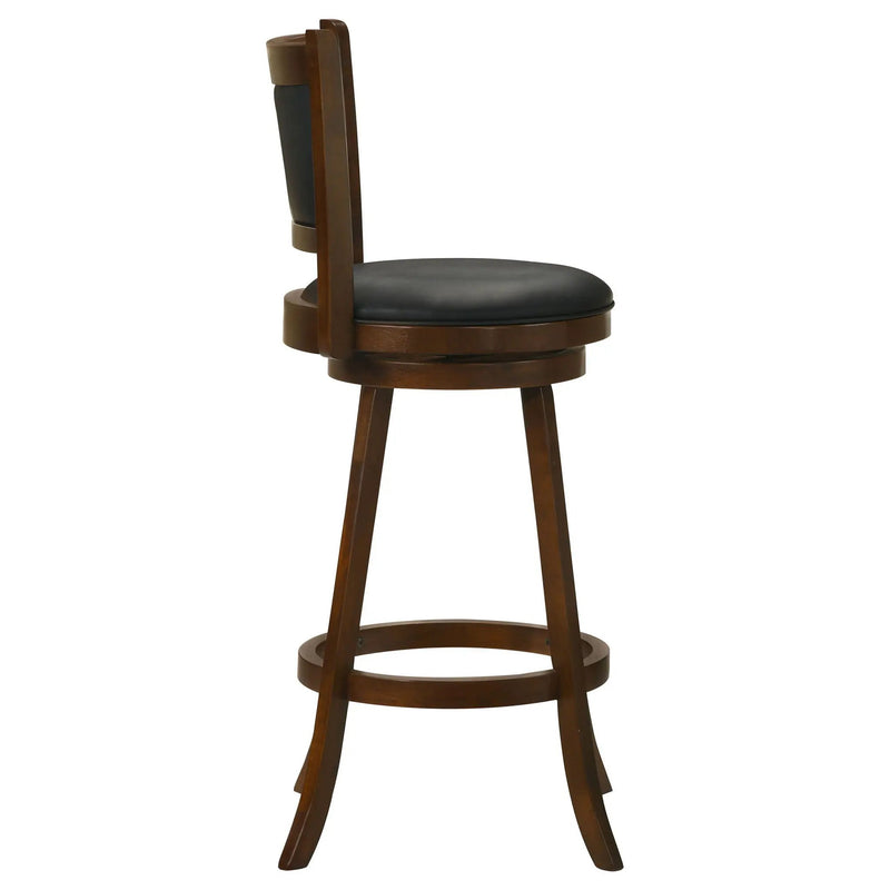 Swivel Stool With Upholstered Seat (Set of 2) - Black / Brown by HouseOfZazla