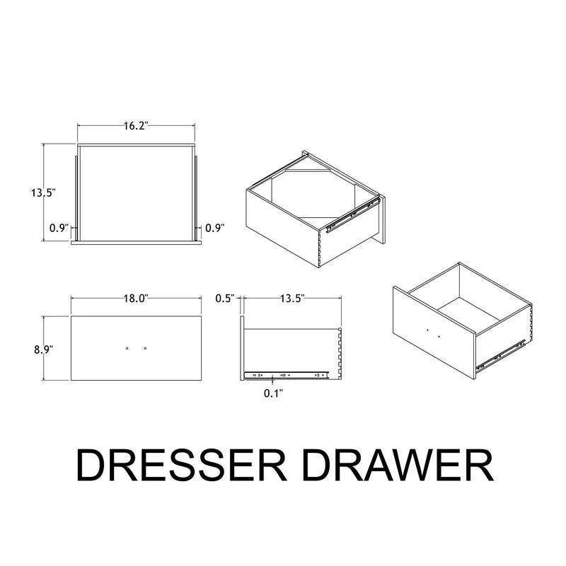 Augusta - Dresser, 7 Spacious Drawers, Block Feet - Beige Brown by HouseOfZazla