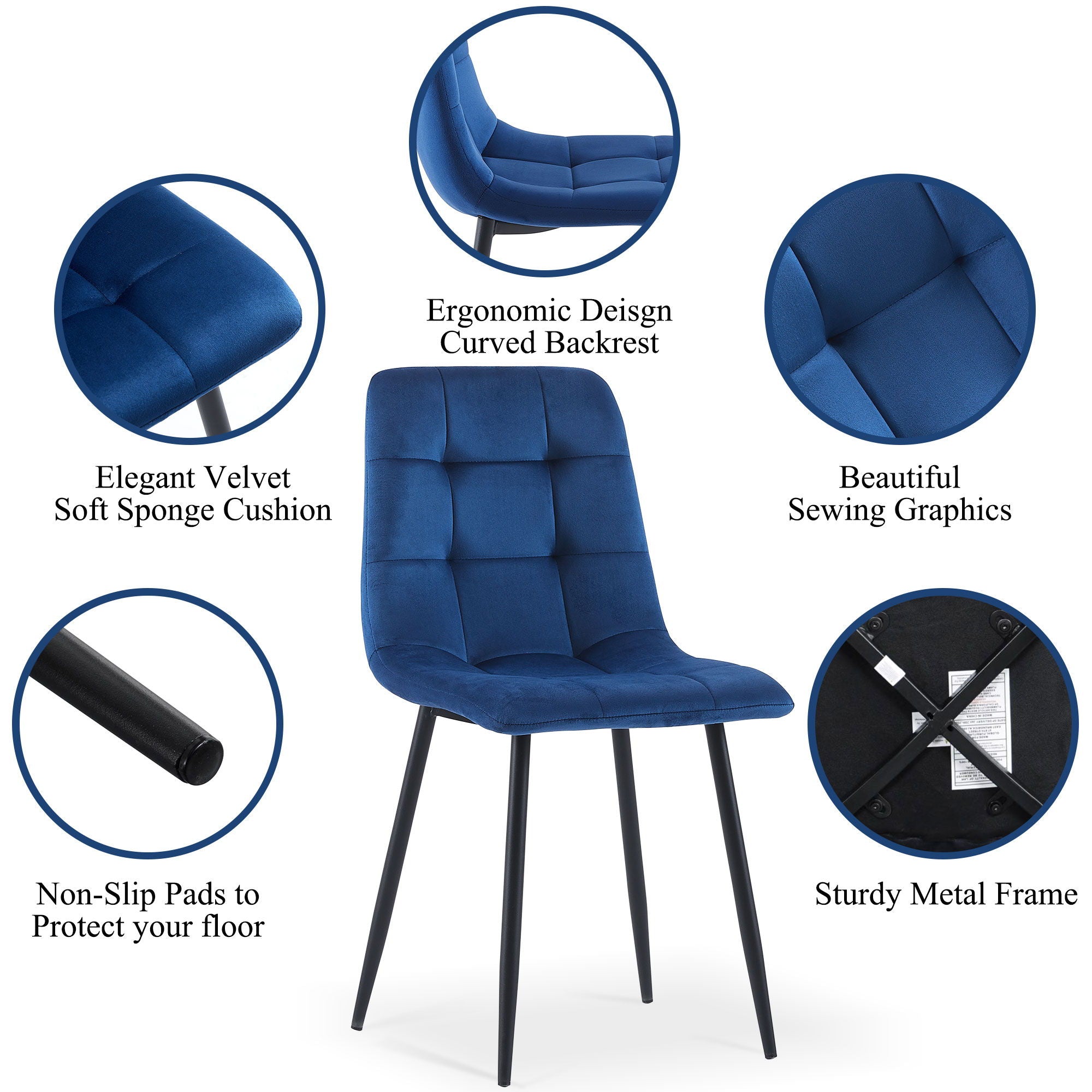 Mid-Century Modern Dining Chairs Set For Kitchen, Living Room by Unique Piece Furniture