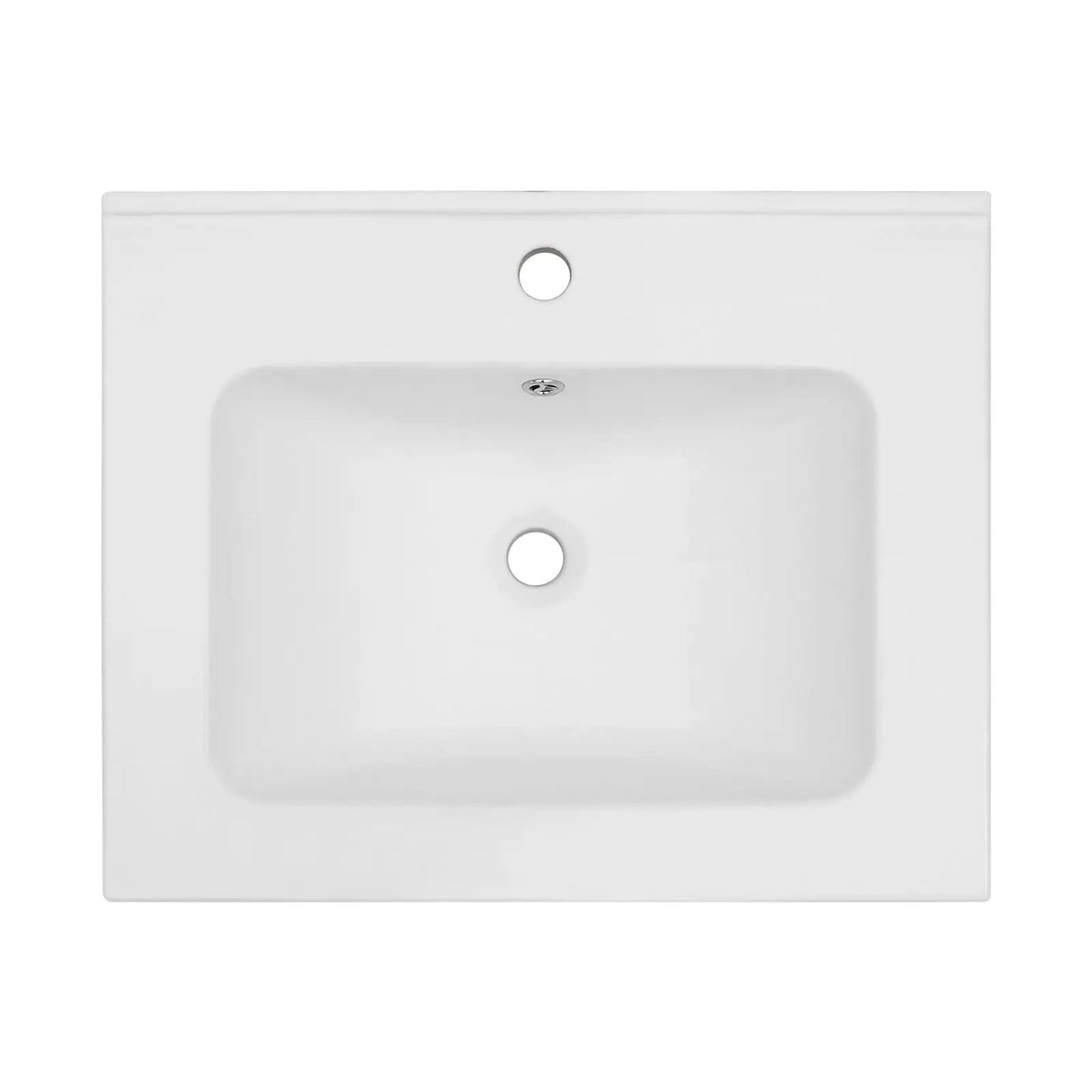 Rectangular Single Vanity Top With 1 Faucet Hole And Overflow Ceramic by HouseOfZazla