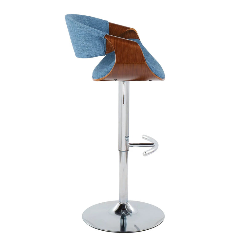 Curvo - Mid Century Modern Adjustable Barstool With Swivel With Rounded T Footrest (Set of 2) by Unique Piece Furniture