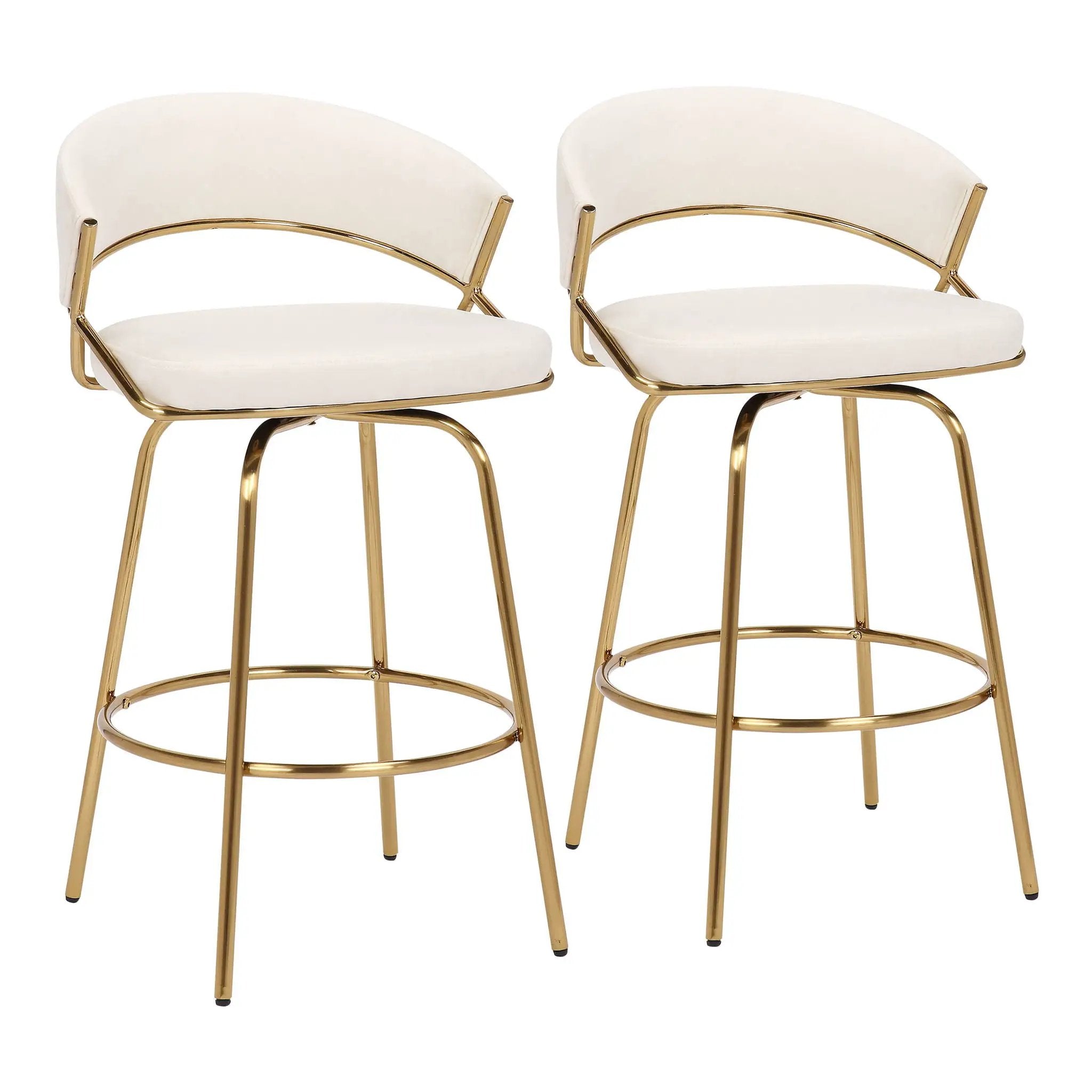 Jie - Glam Fixed Height Counter Stool (Set of 2) by HouseOfZazla