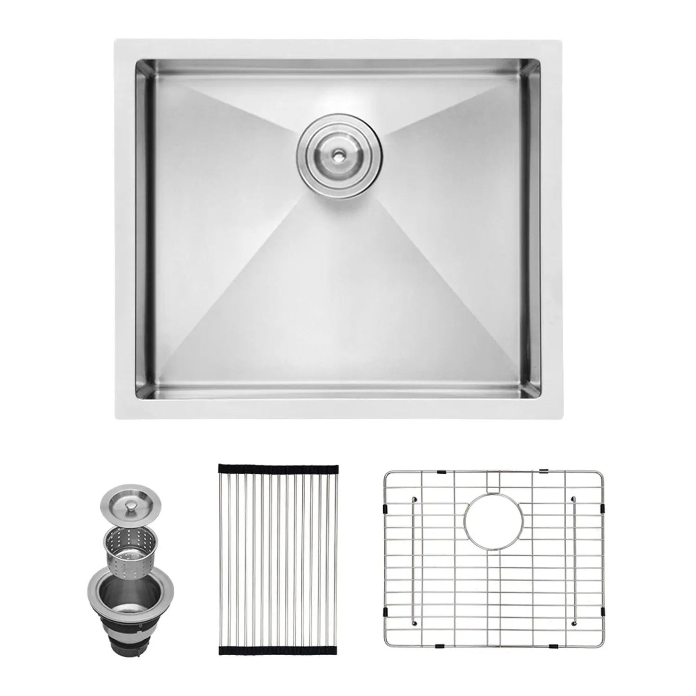 Undermount Steel Kitchen Sink, Deep Single Bowl Basin by HouseOfZazla