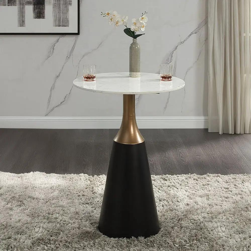 Jaramillo - Counter Height Table - Natural Marble Top & Black by Unique Piece Furniture