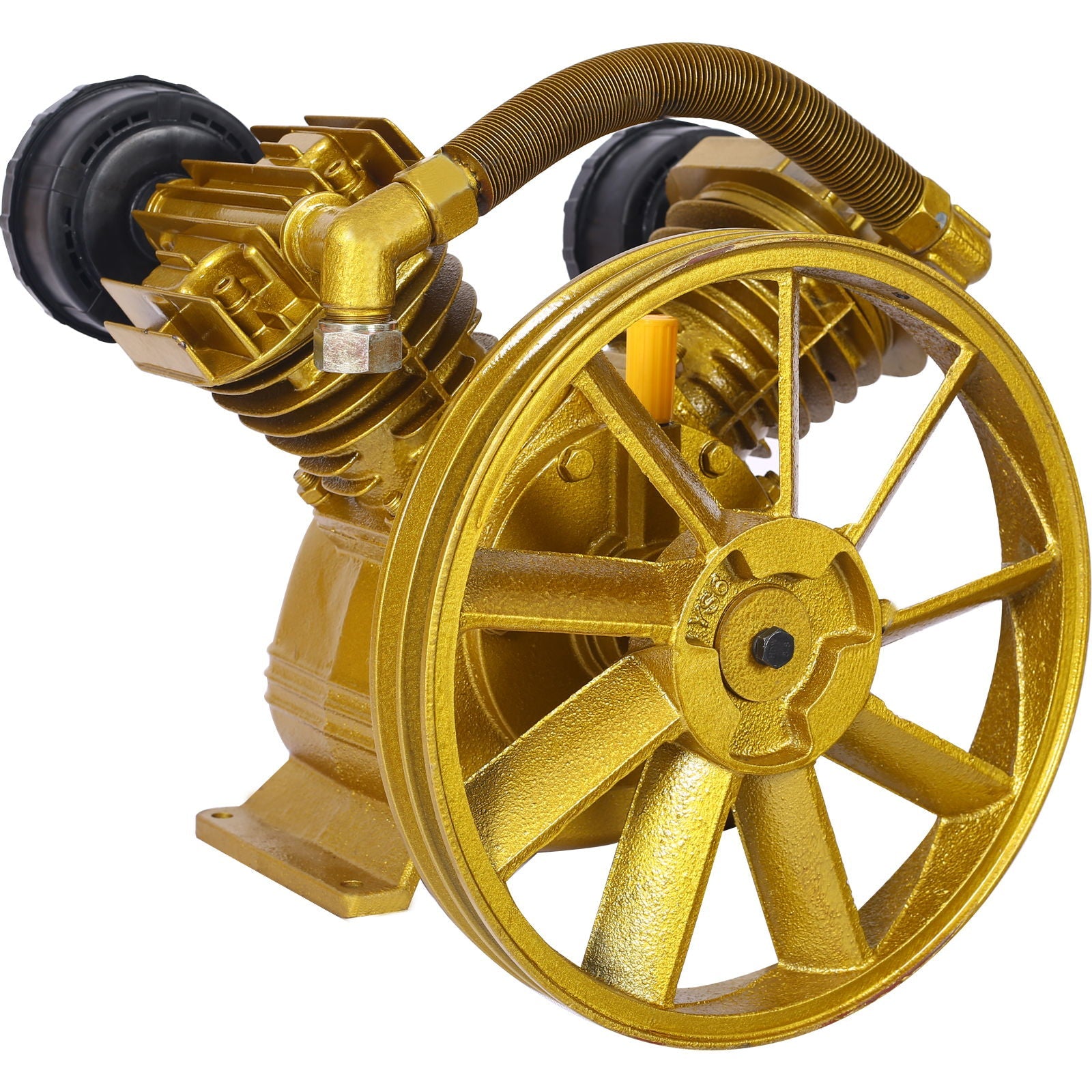 V Type Dual Cylinder Air Compressor Pump Head 5.5Hp 21Cfm 115 Psi - Golden by HouseOfZazla