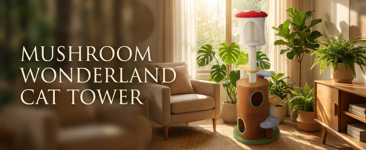 Mushroom Cat Tree With Large Condo Platform Ladder, photo 10 of 10