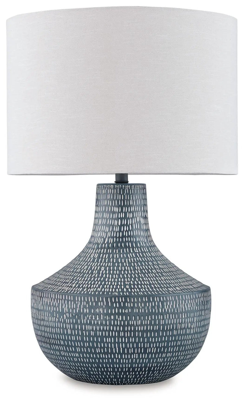 Schylarmont - Metal Table Lamp - Antique Gray / White by Unique Piece Furniture