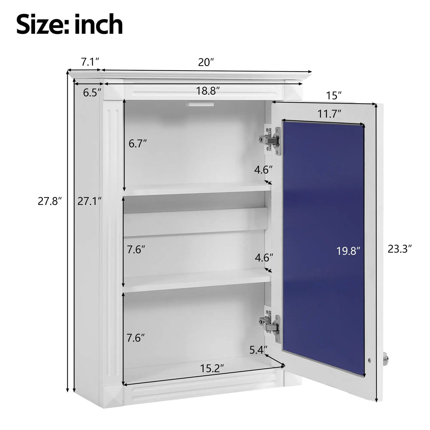 Wall Mounted Bathroom Storage Medicine Cabinet With Mirror by HouseOfZazla