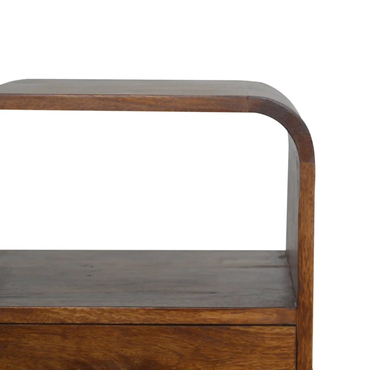 Solid Wood Chestnut Curved Edge Nightstand by HouseOfZazla