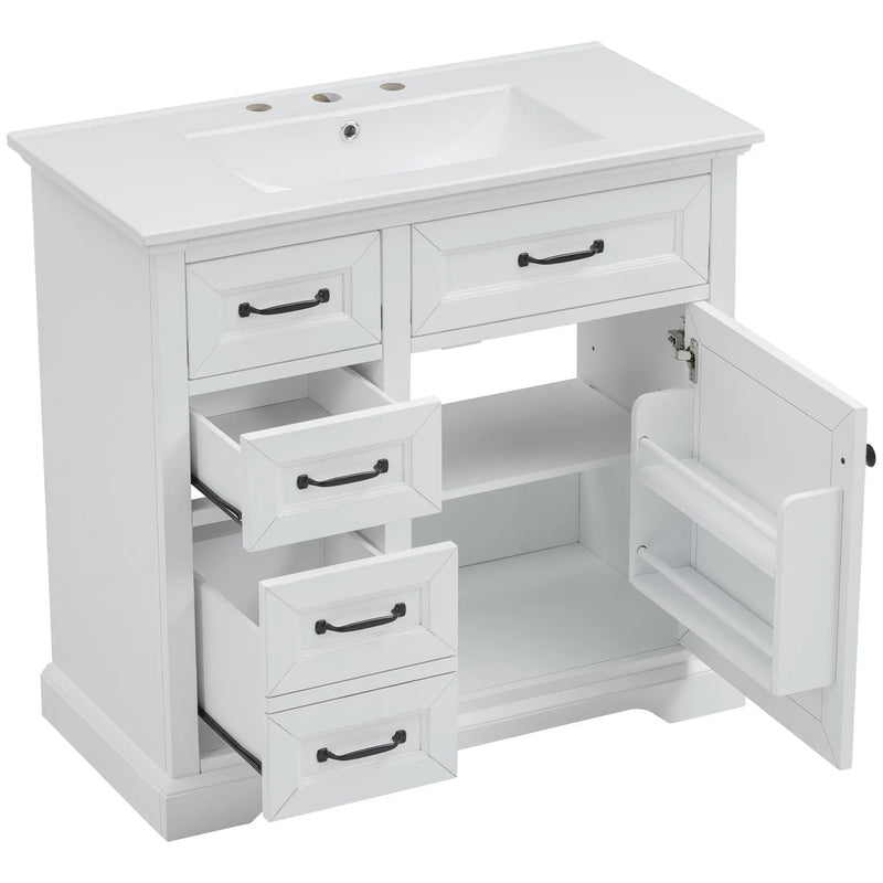 36-Inch Bathroom Vanity with Ceramic Sink Top by HouseOfZazla