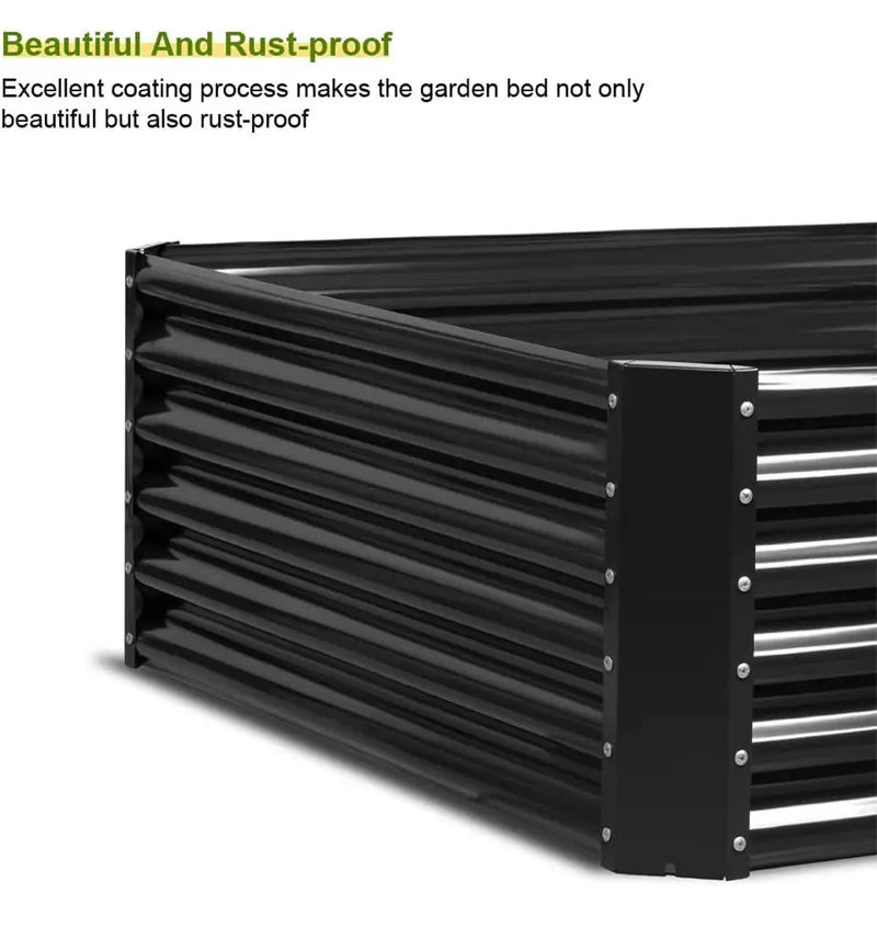 Brand New UOPASD Galvanized Raised Garden Bed kit, 6.5x4x1.5ft Metal Large Planter Box, Stock Tank Outdoor for Vegetables, Flowers, Herbs Black Grey by Selzalot