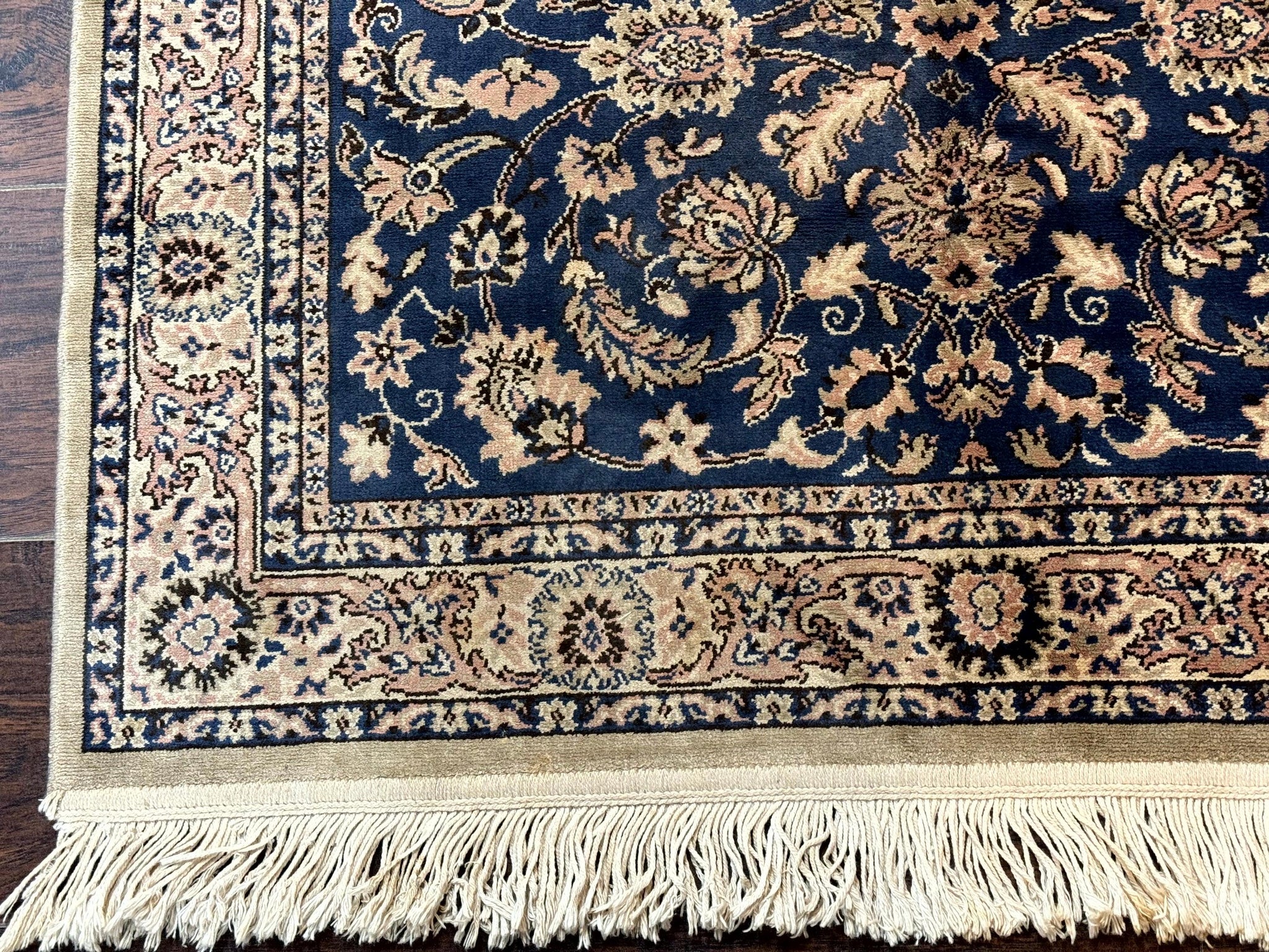 Vintage Art Silk Rug 3x4, Traditional Oriental Persian Design Rug, Belgium Power Loomed Rug, Navy Blue by Jewel Rugs