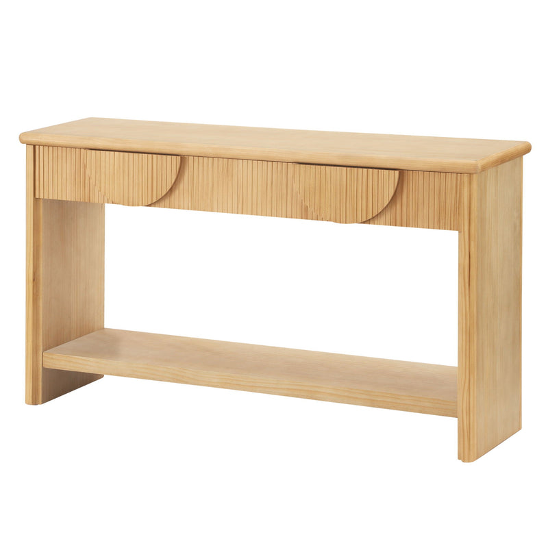 Fluted Console Table With Semi Circular Drawers - Natural by HouseOfZazla