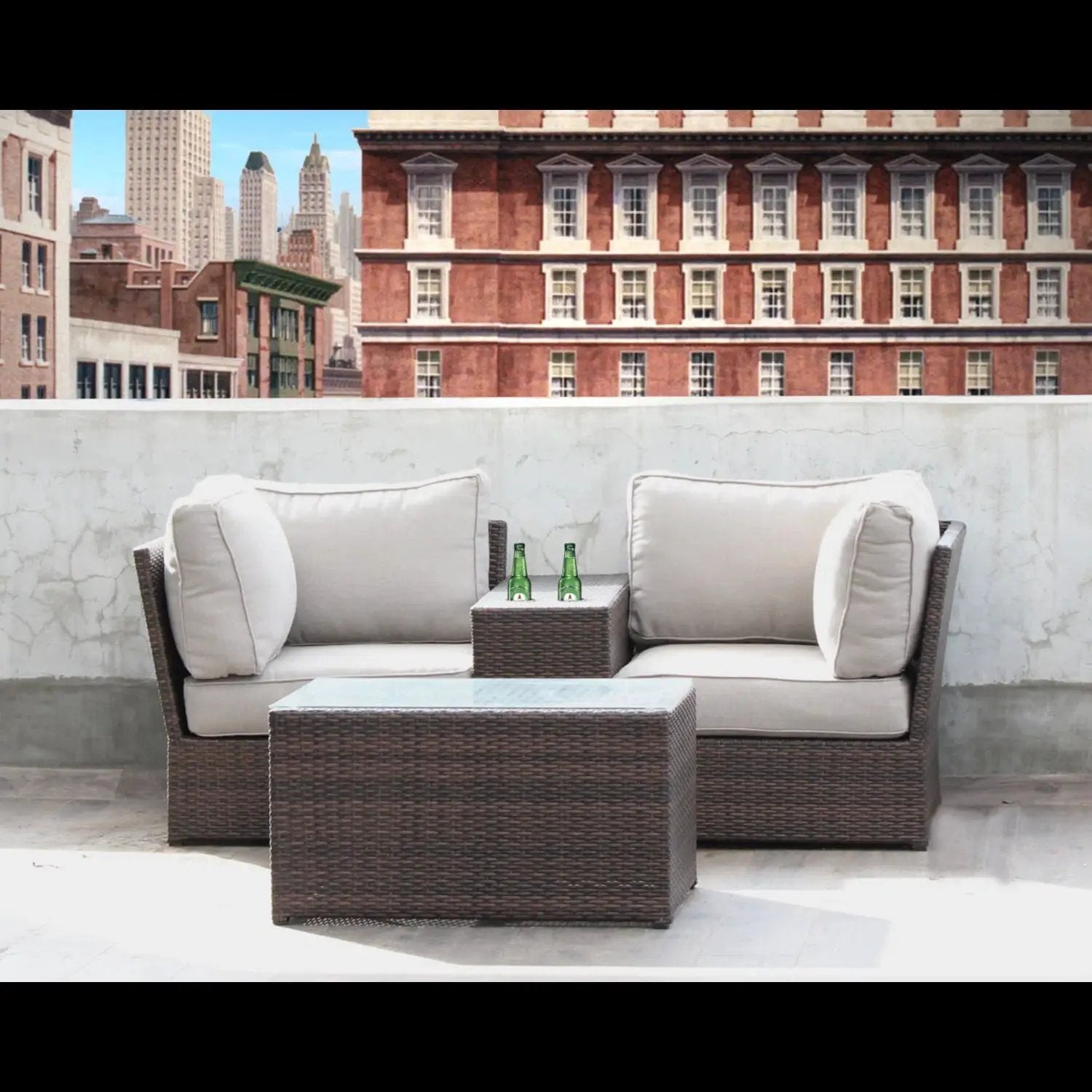 Comfortable Modern Patio Rattan Sectional Set With Cushions by HouseOfZazla