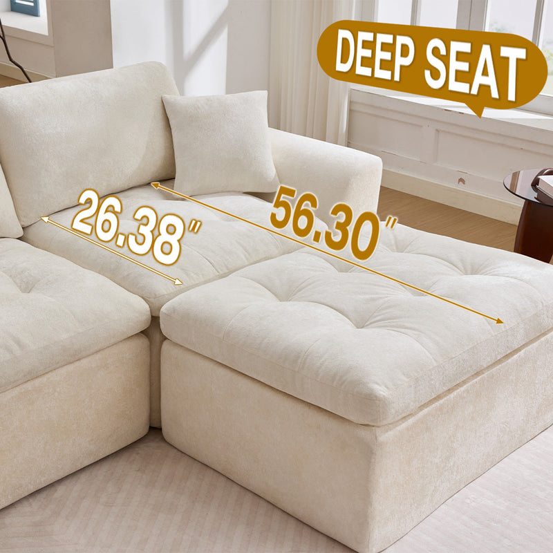 110'' Cloud Sectional Couch for Living Room by HouseOfZazla