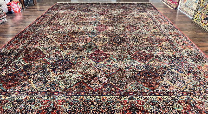 Karastan Multicolor Panel Kirman Rug #717, Wool Karastan Rug 12 x 16, Extra Large Karastan Area Rug, Original Karastan Collection 700 Series by Jewel Rugs
