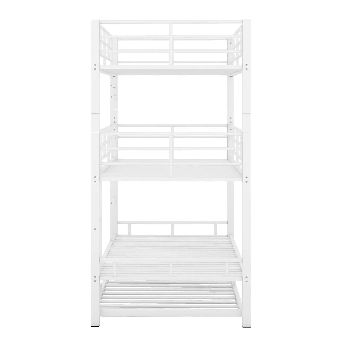 Triple Bunk Bed With Trundle, Heavy Duty Steel Construction by HouseOfZazla