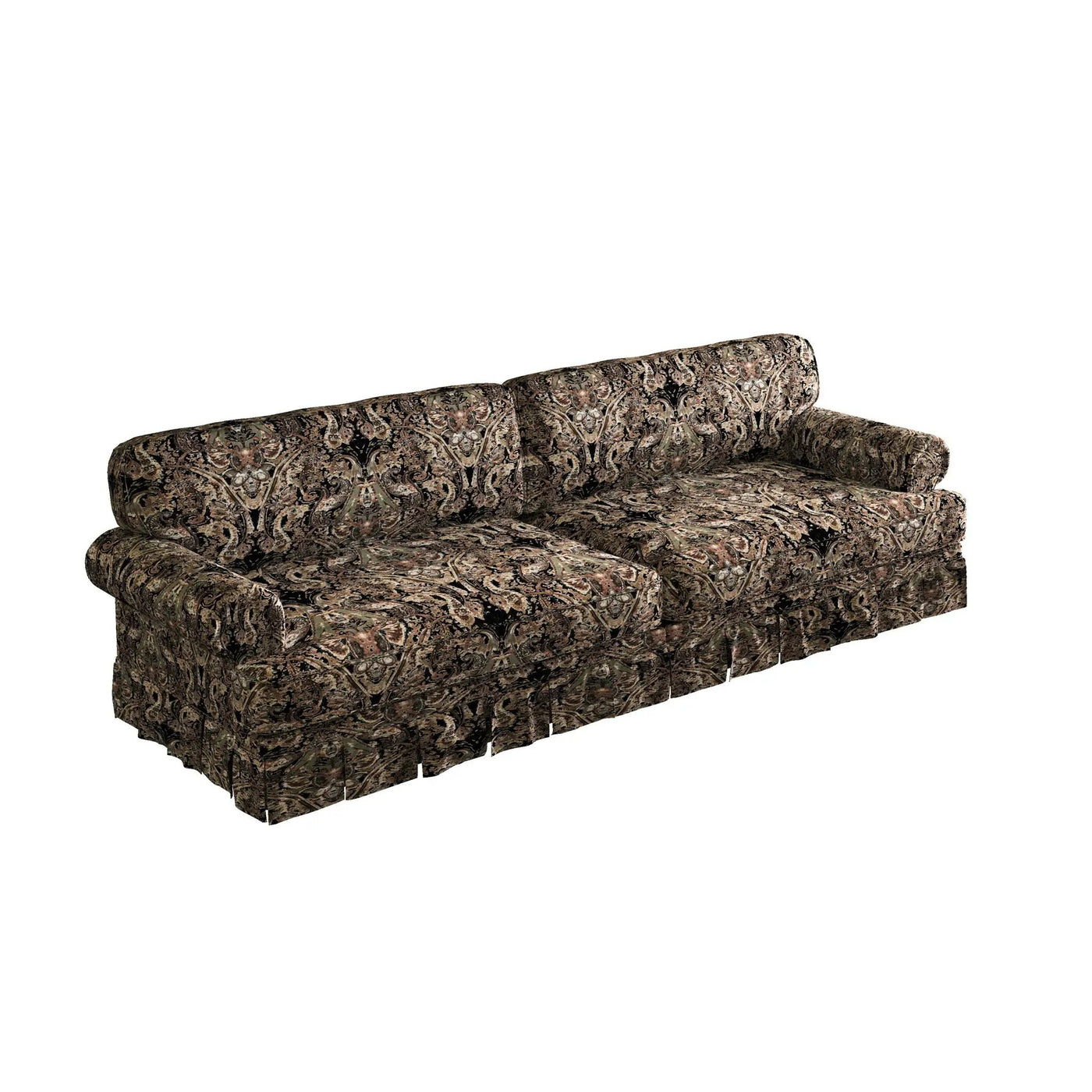 Luxuriously Comfortable Cloud Couch With Elegant Rolled Arms & Pleated Skirt Design by HouseOfZazla
