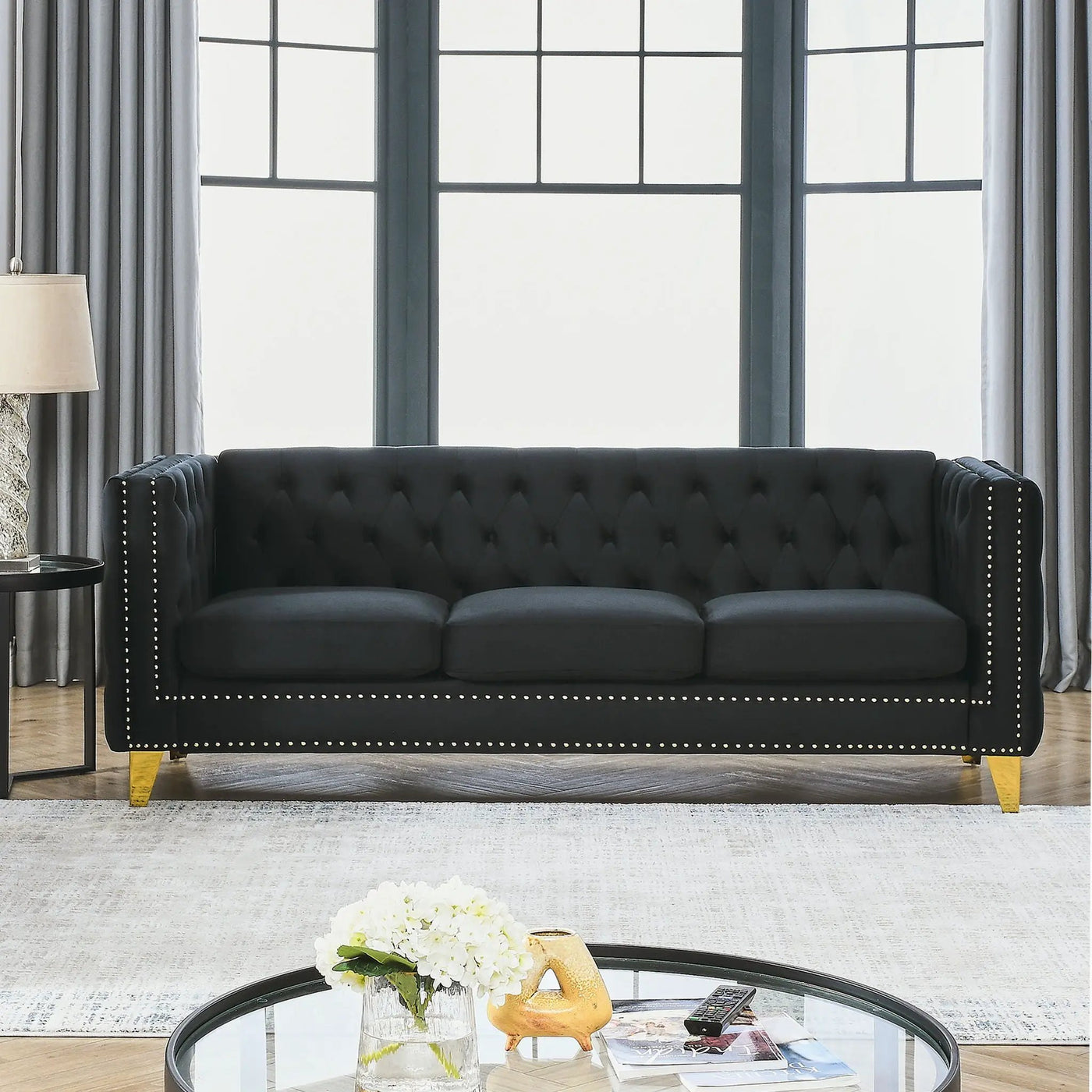Modern Sofa With Button Tufting, Upholstered Couch For Living Room by HouseOfZazla