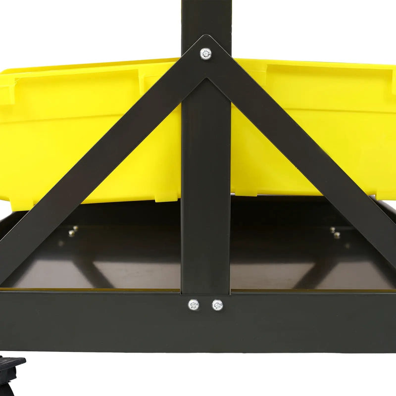 90 Parts Bin Shelving Storage Organizer With Locking Wheels For Shop Garage And Home - Black / Yellow by HouseOfZazla